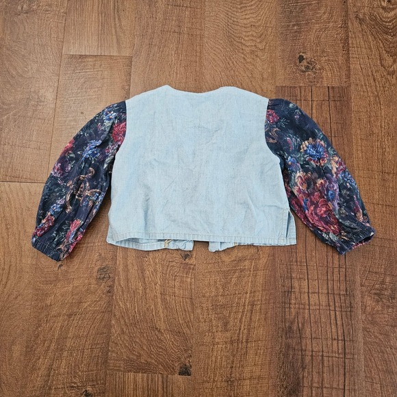 Vintage Baby Guess Georges Marciano Floral Puff Sleeve Shirt 4Y Made in USA - Picture 7 of 7